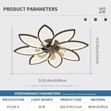 NNEDSZ Modern Ceiling Light Fan, Low Profile, 6 Wind Speed, 3 Color (90cm, Black)