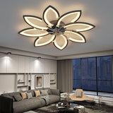 NNEDSZ Modern Ceiling Light Fan, Low Profile, 6 Wind Speed, 3 Color (90cm, Black)