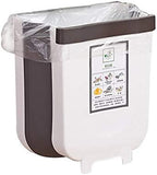 NNEDSZ Hanging Trash Can Collapsible Small Garbage Waste Bin for Kitchen Cabinet Door (White)