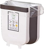 NNEDSZ Hanging Trash Can Collapsible Small Garbage Waste Bin for Kitchen Cabinet Door (White)