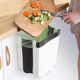 NNEDSZ Hanging Trash Can Collapsible Small Garbage Waste Bin for Kitchen Cabinet Door (White)