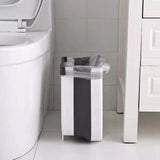 NNEDSZ Hanging Trash Can Collapsible Small Garbage Waste Bin for Kitchen Cabinet Door (White)
