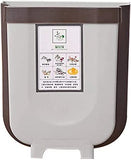 NNEDSZ Hanging Trash Can Collapsible Small Garbage Waste Bin for Kitchen Cabinet Door (Grey)