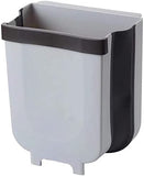 NNEDSZ Hanging Trash Can Collapsible Small Garbage Waste Bin for Kitchen Cabinet Door (Grey)