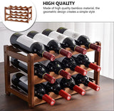 NNEDSZ 3-layer Bamboo Wine Storage Rack (12 bottles)