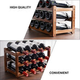 NNEDSZ 3-layer Bamboo Wine Storage Rack (12 bottles)