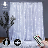 NNEDSZ 300 LEDs Window Curtain Fairy Lights 8 Modes and Remote Control for Bedroom (Cool White, 300 x 300cm)