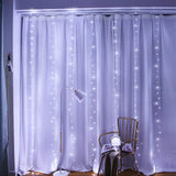 NNEDSZ 300 LEDs Window Curtain Fairy Lights 8 Modes and Remote Control for Bedroom (Cool White, 300 x 300cm)