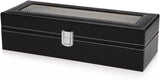 NNEDSZ Leather Watch Organizer Display Storage Box Cases for Men & Women (6 slots)