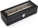 NNEDSZ Leather Watch Organizer Display Storage Box Cases for Men & Women (6 slots)