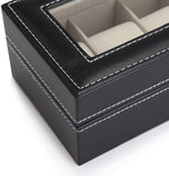 NNEDSZ Leather Watch Organizer Display Storage Box Cases for Men & Women (6 slots)