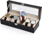 NNEDSZ Leather Watch Organizer Display Storage Box Cases for Men & Women (6 slots)