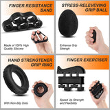 NNEDSZ 5 Pack Adjustable Resistance Hand Gripper Exerciser Workout Kit
