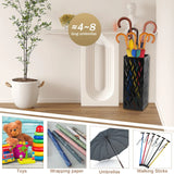 Rectangular Black Metal Umbrella Stand Holder - Space-Saving Design, 16.5x16.5x42cm