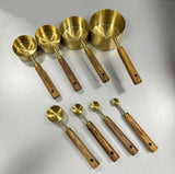 Stainless Steel Measuring Cups and Spoons Set, Cooper Finish, 8-Piece for Baking and Cooking