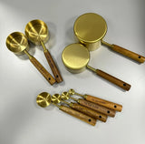Stainless Steel Measuring Cups and Spoons Set, Cooper Finish, 8-Piece for Baking and Cooking