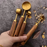 Stainless Steel Measuring Cups and Spoons Set, Cooper Finish, 8-Piece for Baking and Cooking