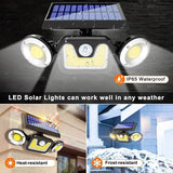 NNEDSZ Outdoor Solar Lights with 3 Adjustable Head for Porch Garden Patio