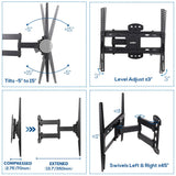 Full Motion TV Wall Mount Bracket 27-55 for Samsung TCL Hisense