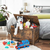 NNEDSZ Wooden Sturdy Entryway Storage Bench with Safety Hinge