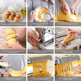 NNEDSZ Pasta Maker Manual Steel Machine with 8 Adjustable Thickness Settings