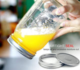 NNEDSZ 12 Pieces Canning Jars - 480ml Mason Jar Empty Glass Spice Bottles with Airtight Lids and Labels