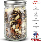 NNEDSZ 12 Pieces Canning Jars - 480ml Mason Jar Empty Glass Spice Bottles with Airtight Lids and Labels