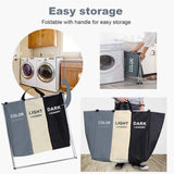 NNEDSZ 3 in 1 Large 135L Laundry Clothes Hamper Basket with Waterproof bags and Aluminum Frame (Multi)