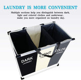 NNEDSZ 3 in 1 Large 135L Laundry Clothes Hamper Basket with Waterproof bags and Aluminum Frame (Multi)