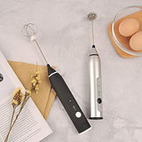 NNEDSZ Silver Rechargeable Electric Milk Frother Handheld (3 Speeds)