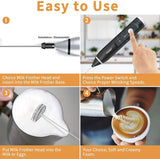 NNEDSZ Silver Rechargeable Electric Milk Frother Handheld (3 Speeds)