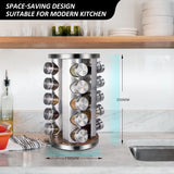 NNEDSZ Rotating Spice Rack Organizer with 20 Pieces Jars for Kitchen