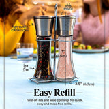 NNEDSZ Modern Stainless Steel Salt and Pepper Grinder Set