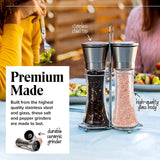 NNEDSZ Modern Stainless Steel Salt and Pepper Grinder Set