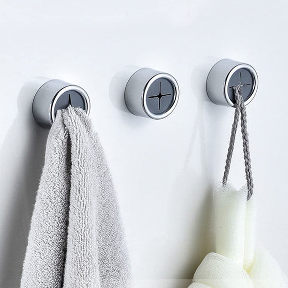 NNEDSZ 3 Pack Self Adhesive Round Towel Hooks for Kitchen and Bathroom