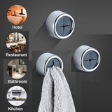 NNEDSZ 3 Pack Self Adhesive Round Towel Hooks for Kitchen and Bathroom