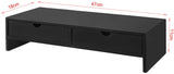 NNEDSZ Black Monitor Stand Desk Organizer with 2 Drawers
