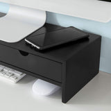 NNEDSZ Black Monitor Stand Desk Organizer with 2 Drawers