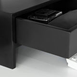 NNEDSZ Black Monitor Stand Desk Organizer with 2 Drawers