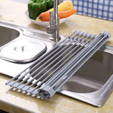 NNEDSZ Over The Sink Multipurpose Roll-Up Dish Drying Rack (52 x 33 cm)