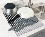 NNEDSZ Over The Sink Multipurpose Roll-Up Dish Drying Rack (52 x 33 cm)