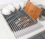 NNEDSZ Over The Sink Multipurpose Roll-Up Dish Drying Rack (52 x 33 cm)