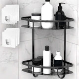 NNEDSZ 2 Pack Aluminum Adhesive Shower Caddy Corner Shelf Storage Rack for Bathroom