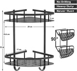 NNEDSZ 2 Pack Aluminum Adhesive Shower Caddy Corner Shelf Storage Rack for Bathroom