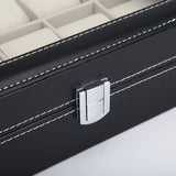 NNEDSZ Black PU Leather Watch Organizer Display Storage Box Cases for Men & Women (10 slots)