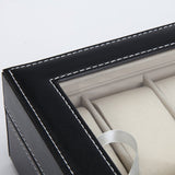 NNEDSZ Black PU Leather Watch Organizer Display Storage Box Cases for Men & Women (10 slots)