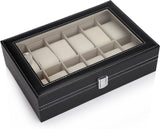 NNEDSZ Leather Watch Organizer Display Storage Box Cases for Men & Women (12 slots)