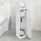 NNEDSZ Toilet Paper Holder with Storage, Freestanding Cabinet, Toilet Brush Holder and Toilet Paper Dispenser