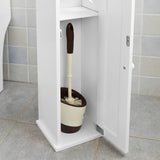 NNEDSZ Toilet Paper Holder with Storage, Freestanding Cabinet, Toilet Brush Holder and Toilet Paper Dispenser