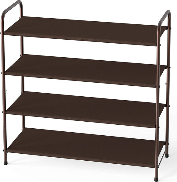 NNEDSZ 4 Tier Metal Shoe Rack Storage Organiser for Entryway and Bedroom